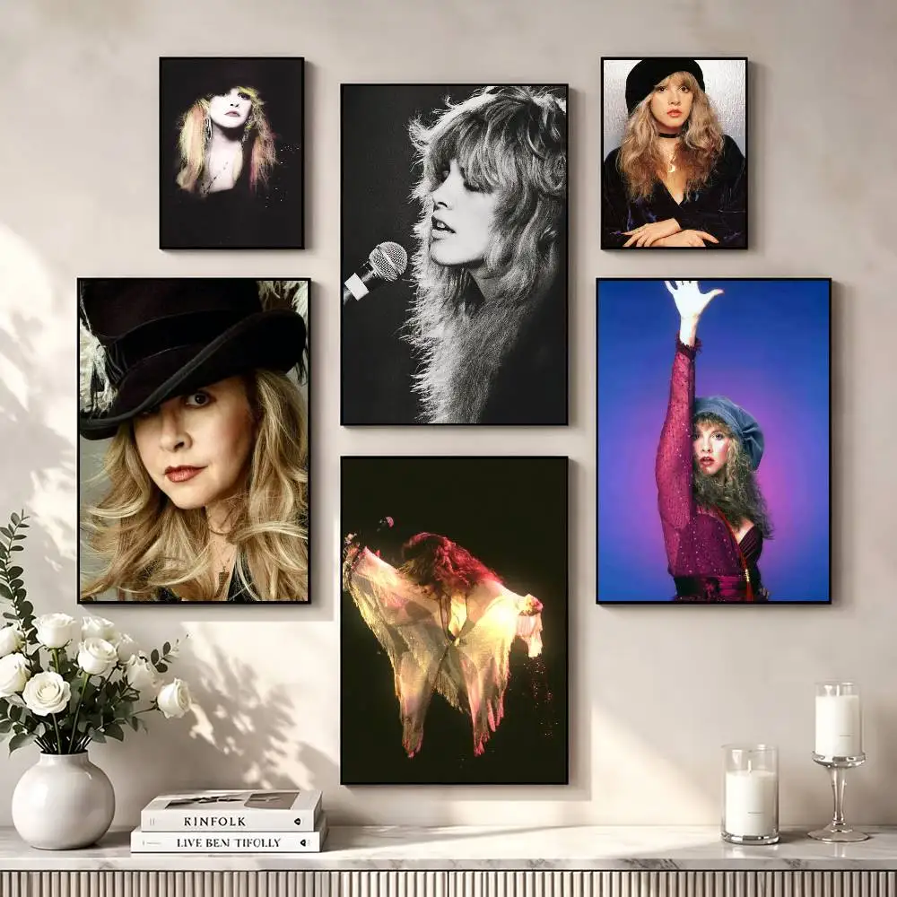 Vintage Stevie Nicks Singer Poster Waterproof Wall Art Sticker For Bar Living Room Vintage Decor High Quality Print Gift