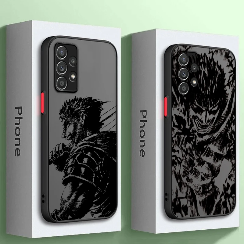 

Anime Berserker Cool Art Frosted Translucent For Samsung Galaxy S24 S23 S22 S21 S20 FE S10 S9 S8 Plus Ultra Pro 5G Funda