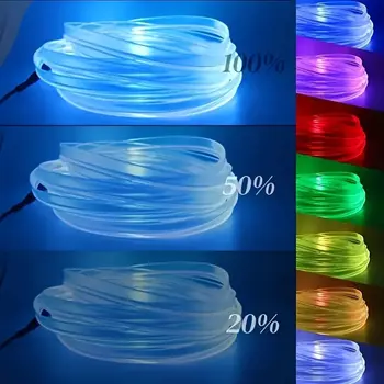 USB供電音樂同步RGB霓虹車內氛圍燈,附8色光纖LED燈條 - 不可充電連結電池 8 最佳銷售 帶電池的汽車內裝燈 - №3