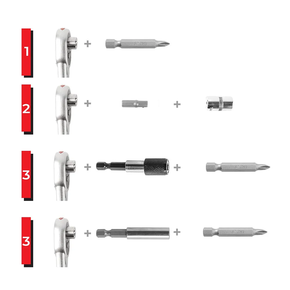 Podofo 208 قطعة مجموعة رأس دفعة السلامة متري مفك مجموعة عالية الجودة الكربون الصلب ماستر مفك بت مجموعة #5