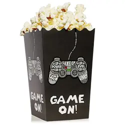 10Pcs Video Game on Theme Popcorn Box GamePad Candy Snacks Cookie Packing Boxes for Boy Birthday Game Night Party Decoration