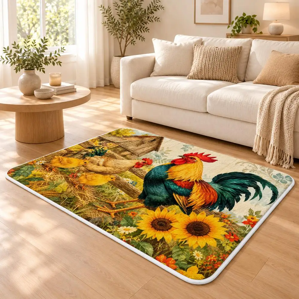 Autumn Harvest Floor Mat Flannel Rug Soft Non Slip Washable Door Mat for Bedroom Living Room Home Decor 4