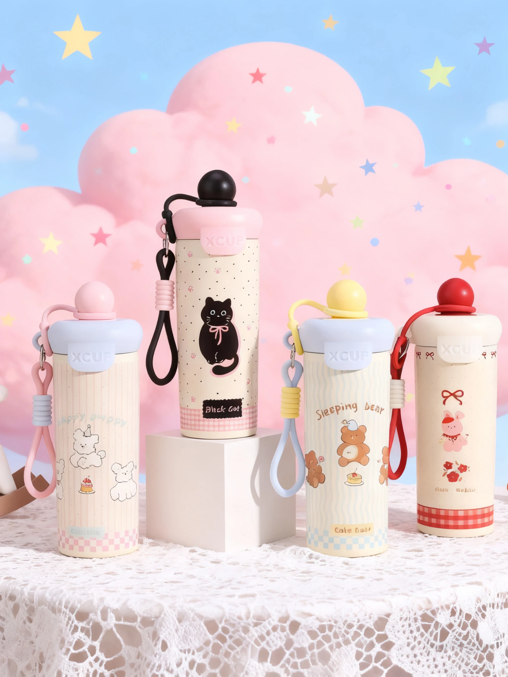 

Portable handle 600ml floating ball carrying cup 316 stainless steel insulated and cold cup