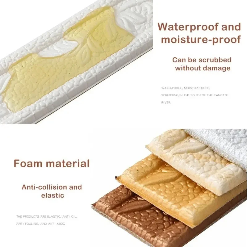 Self-adhesive Foam Skirting Line Molding Trim for Internal External Corners Door Frame Window Sill Ceramic Tile Stickers