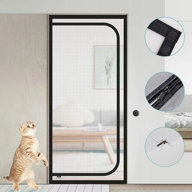 

U-shaped zipper screen window，anti-mosquito window screens,washable mesh，Mosquito Nets Mesh Mosquitoes，Anti cat door curtain
