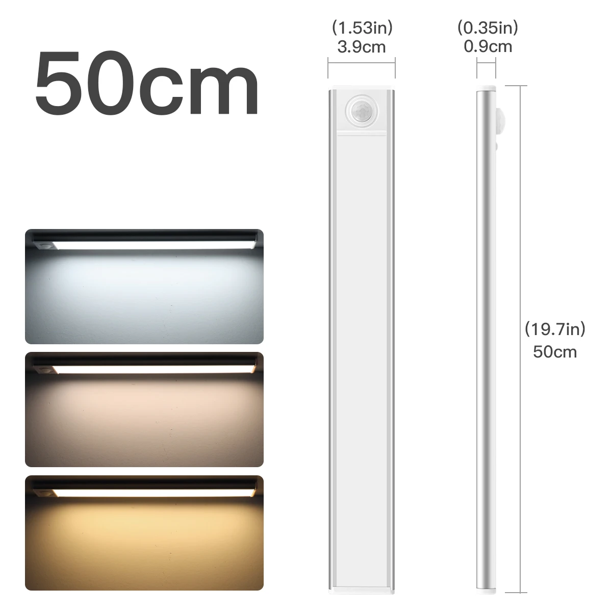 Batterij met hoge capaciteit USB oplaadbare LED-lichtbalk Aluminium bewegingssensor Magnetische strip voor trappen Kast Kast Nachtlamp