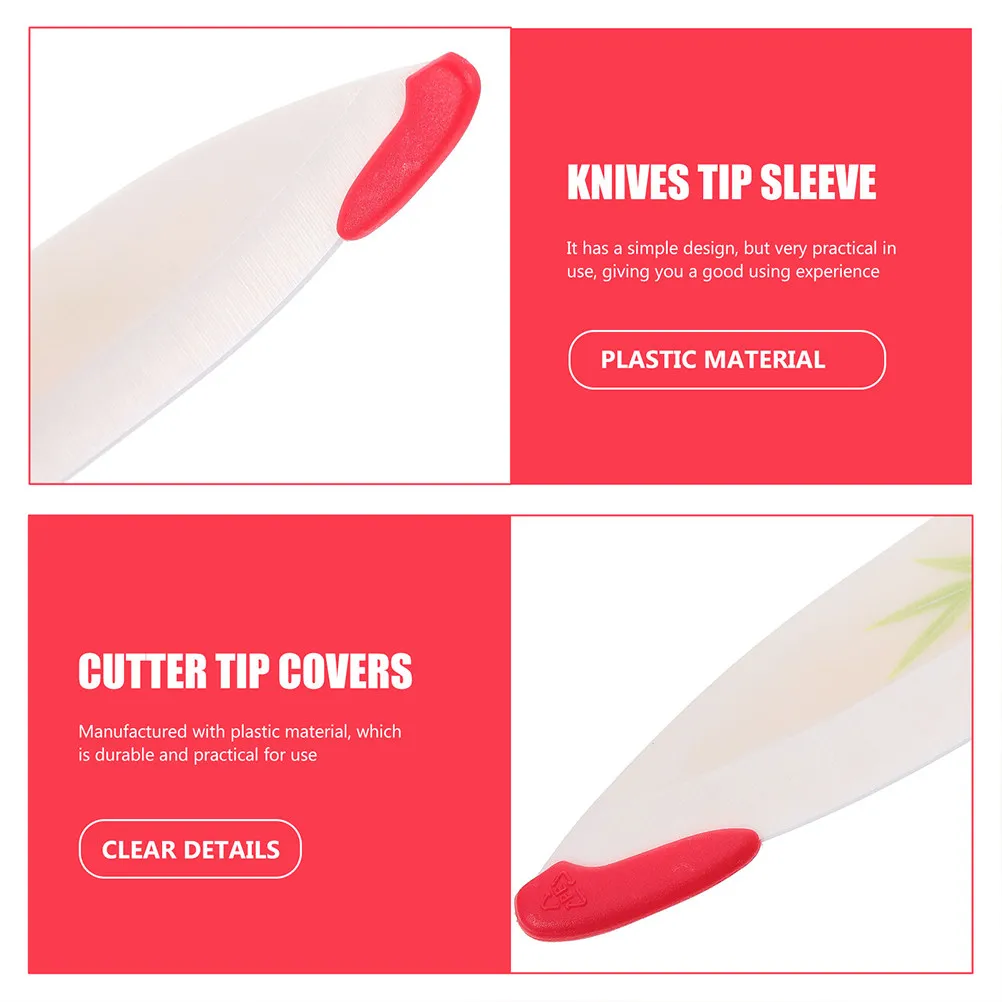 40Pcs Kitchen Knife Tip Protectors Smooth Plastic Cutter Tip Sleeves for Small Fruit Cutters Folding Straight Knives Hand Safety