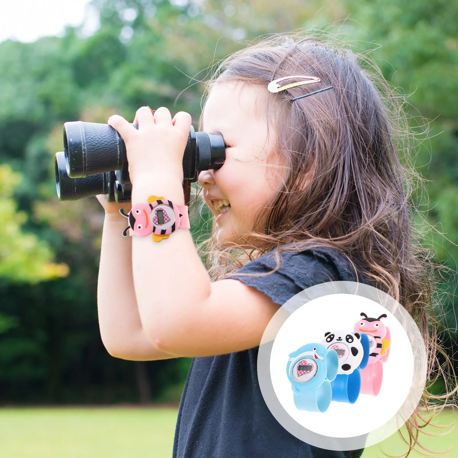 3Pcs Silicone Band Watch Fashion Cartoon Design Wrist Watch Clear Arabic Numerals Suitable for Students Gift