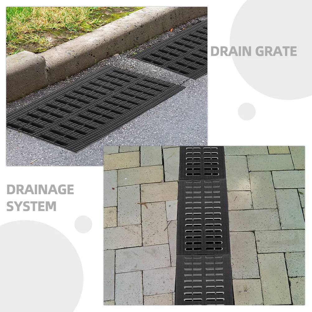 2Pcs Drain Cover Plastic Outdoor Sewer Cover Replaceable Trench Grate Sturdy Drainage Accessory Sewer Accessory