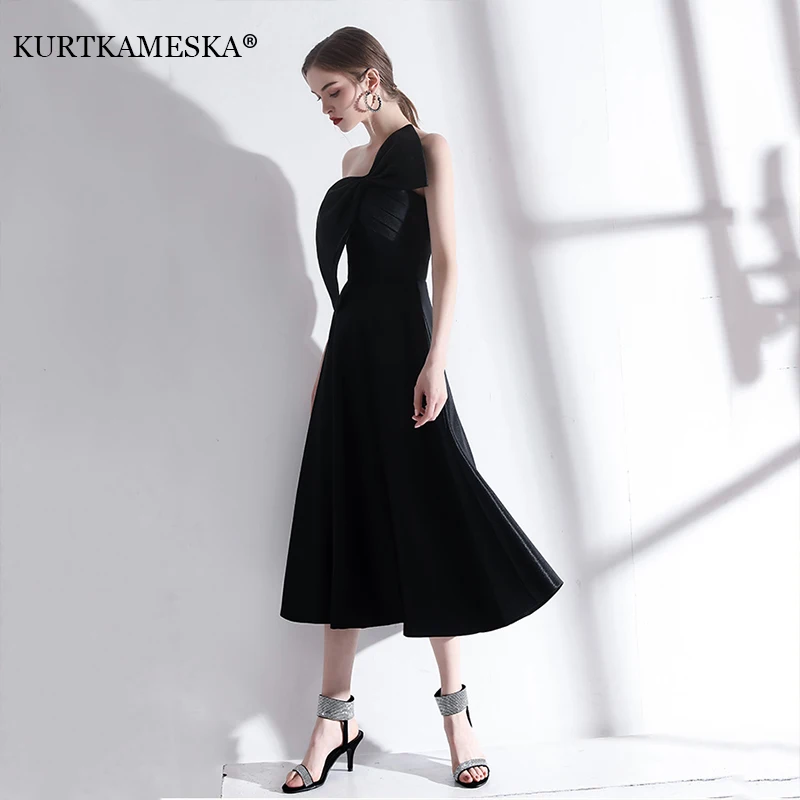 Sexy Strapless Big Bow-tie Evening Guest Long Party Summer Dresses for Women 2025 Elegant Black Prom Birthday Ball Gown Vestidos