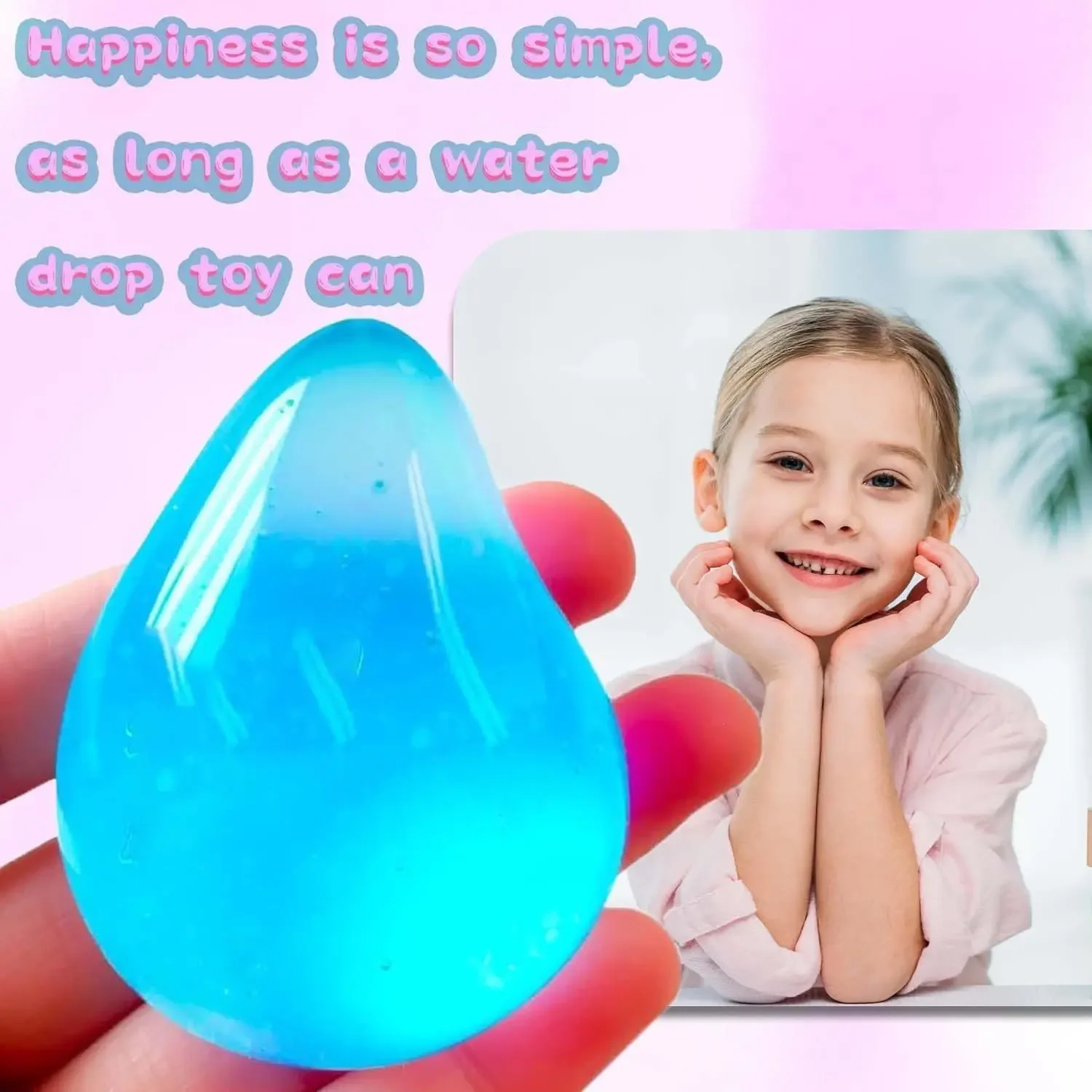 Dippin Dazzler NeeDoh TPR Big Water Drop Squishy Fidget Toy Stress Relief Sensory Decompression Large Easter Egg Fun Gift