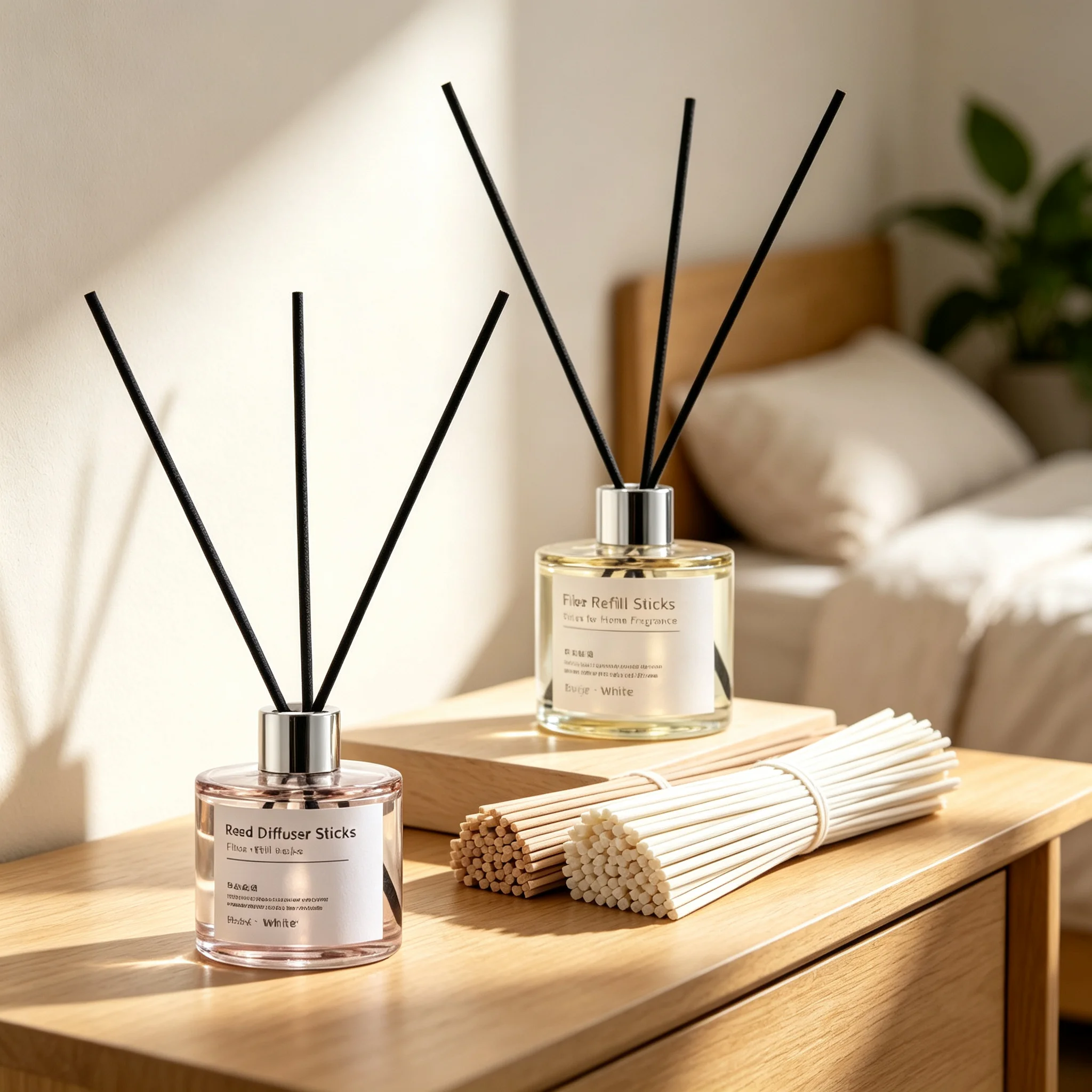 Reed Diffuser Fiber Sticks 100Pcs, Essential Oil Volatile Replacement Wicks, Non-Fire Aroma Diffuser Rods for Home Fragrance Dec