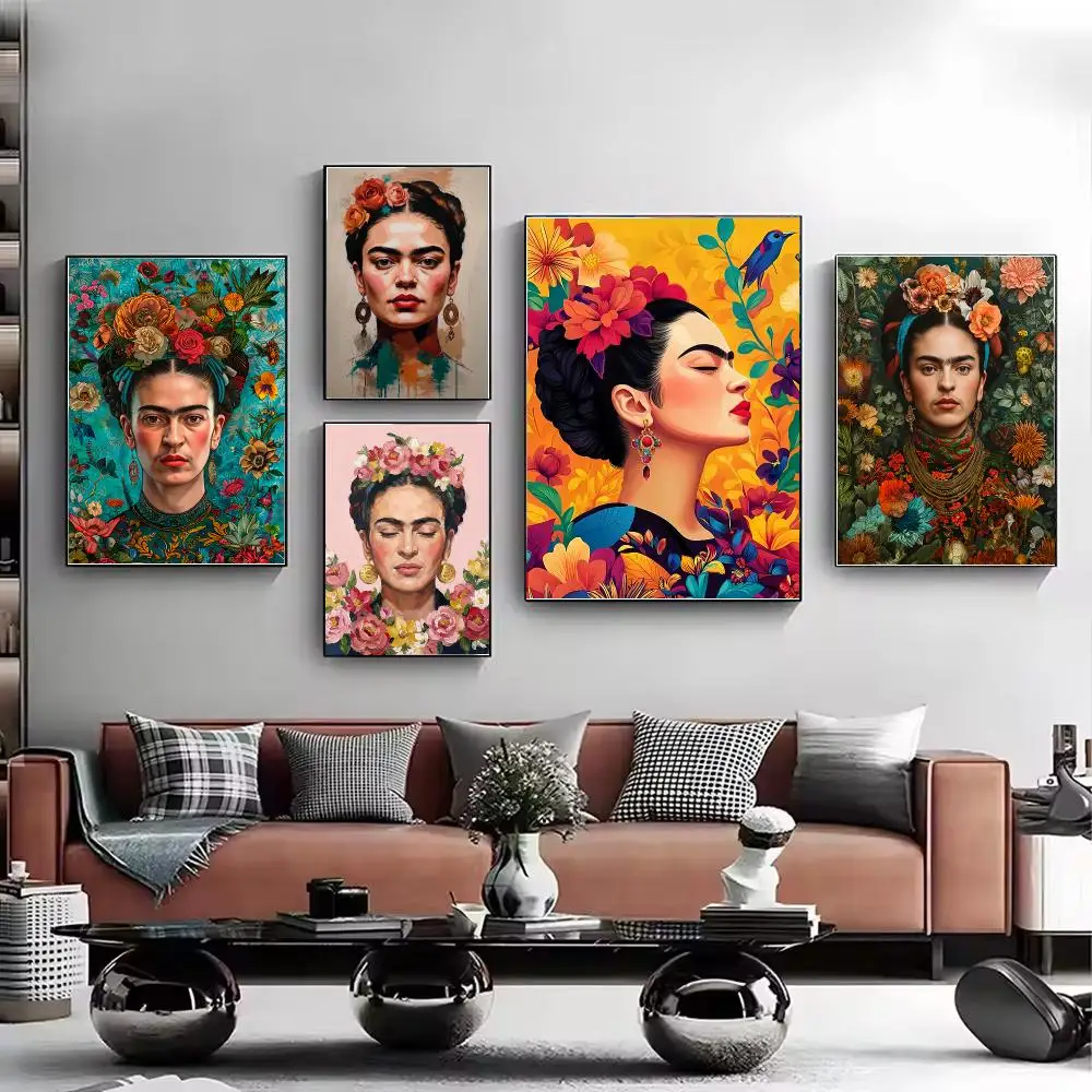 Renowned artist Frida Kahlo Poster Modern HD Decorative Wall Art Waterproof Home Décor for Living Room Bedroom Bar Café Gift