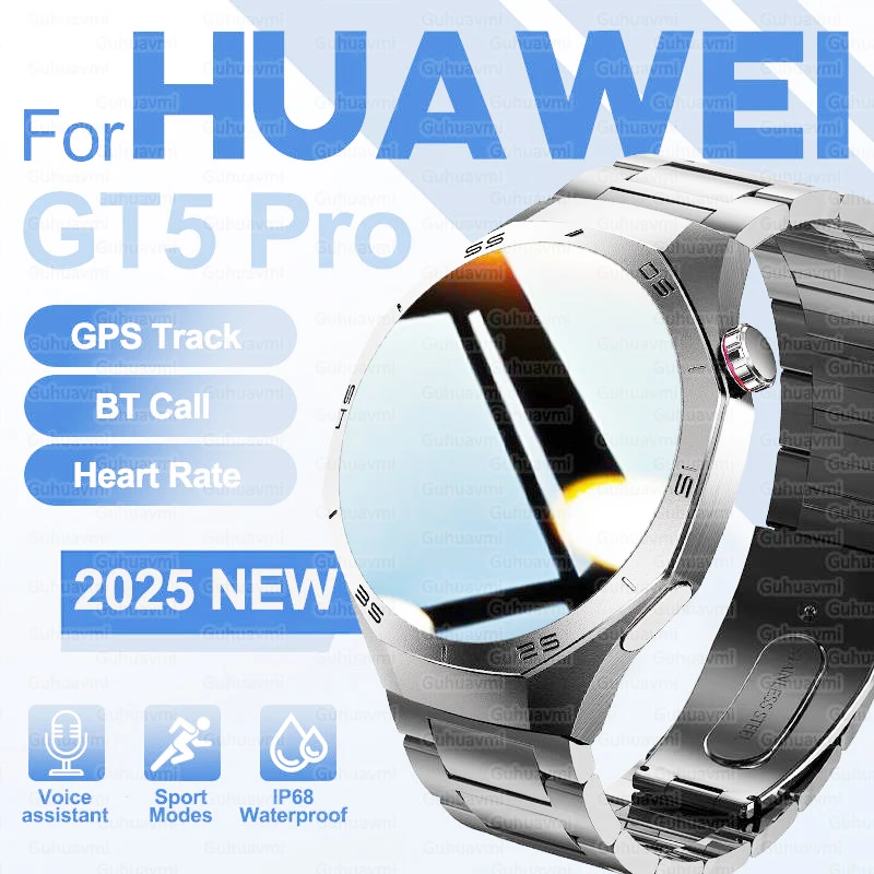 

2025 Новинка для HUAWEI Watches GT 5 Pro Смарт-часы Мужчины Женщины 1,52 "HD AMOLED Экран GPS трек Пульсометр Bluetooth Вызов SmartWatch