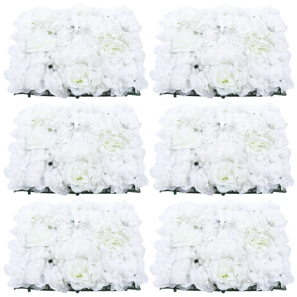 6 pcs Artificial Silk Flower Wall Panel Wedding Photography Venue Floral Backdrop Party Decor