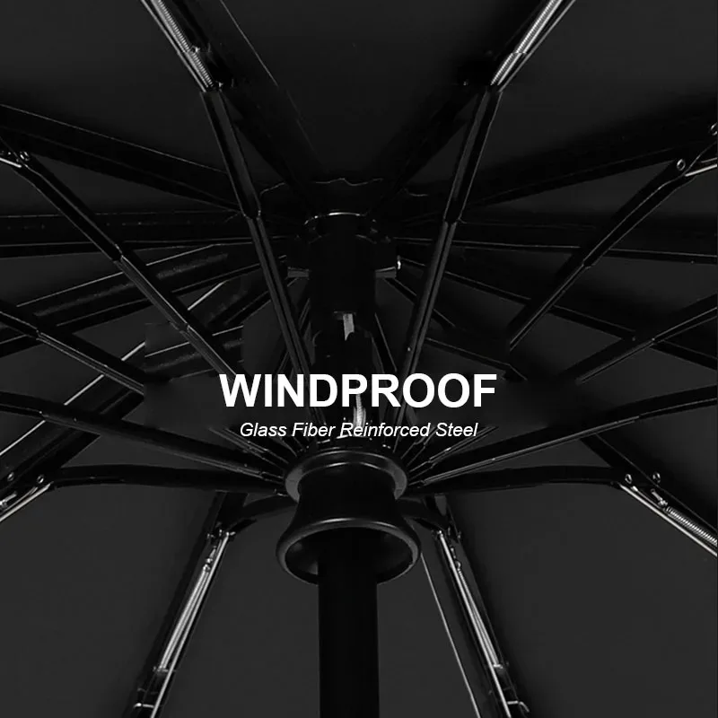24 Bone Solid Color Automatic Umbrella Large Light UV Protection Sun Shade Rain 3-fold Collapsible Umbrellas Home Accessories