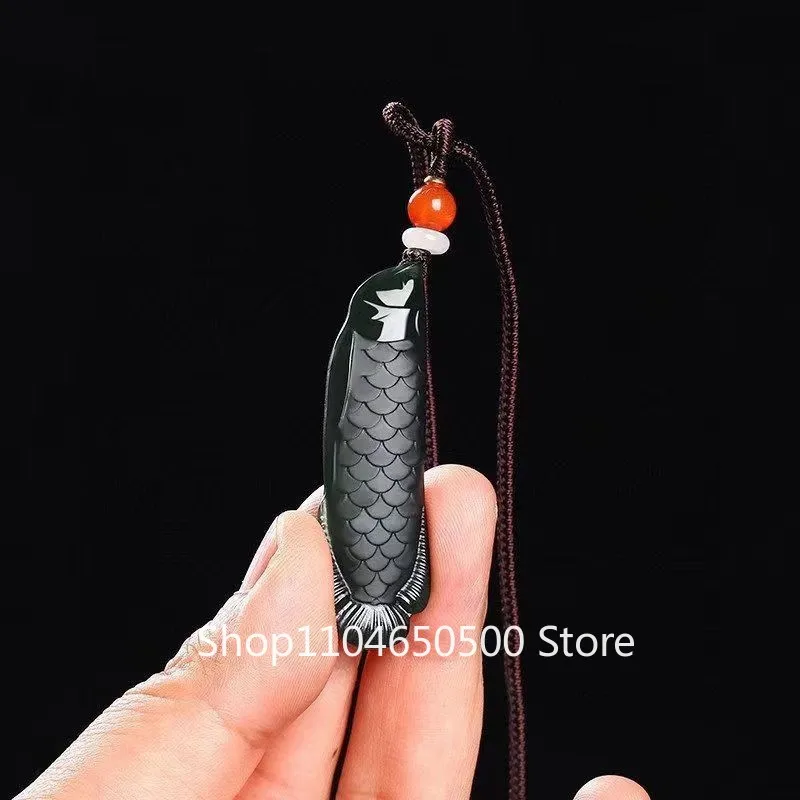 

‌Nephrite Jade Fish Pendant Women Men Jewelry Handmade Gemstone‌