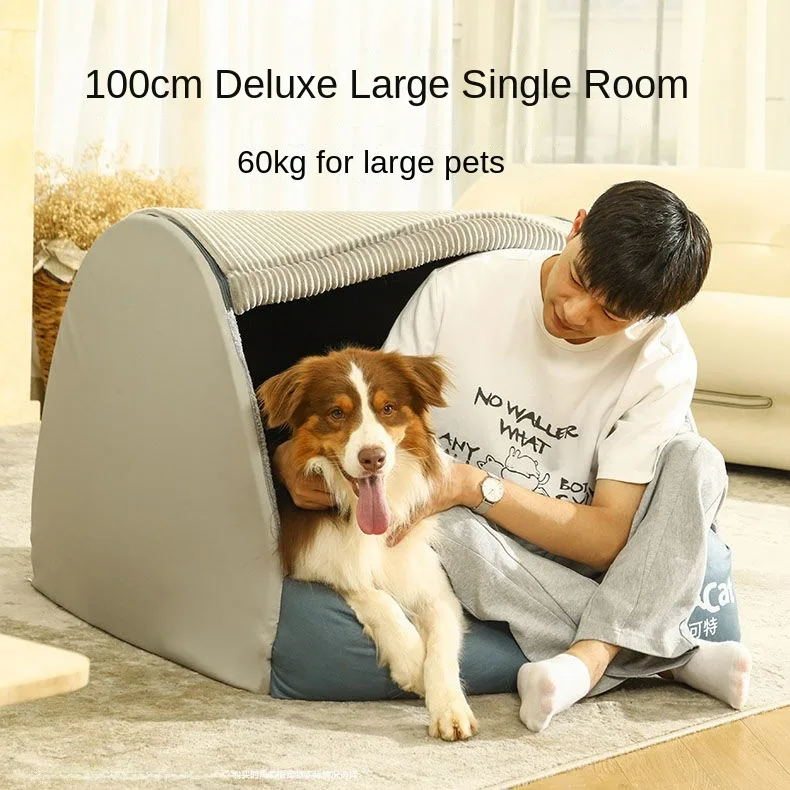 Semi-enclosed Kennel Medium and Large Dog Removable and Washable Oversized Kennel Tent Winter Warm Pet Supplies Accessories