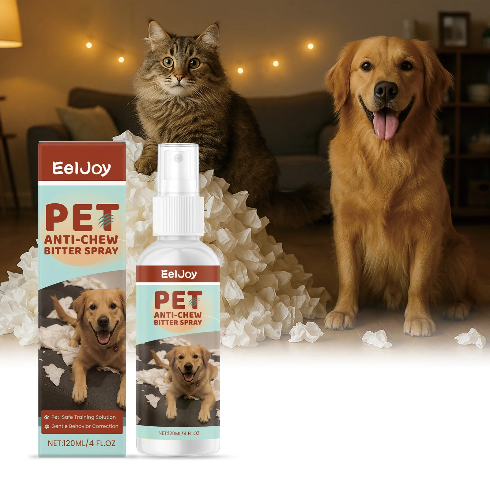 Cat and Dog Anti-Chew Spray - Gentle,Effective,Corrective, Guiding, Safe, Deterrent and Training-Focused for Proper Pet Behavior