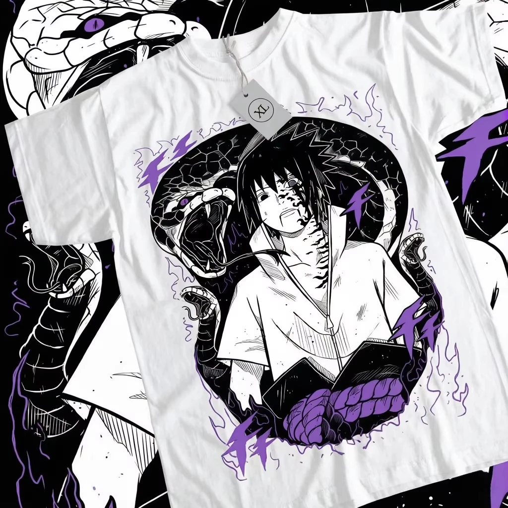 Naruto Summer New Uchiha Bloodline Anime Printed T-shirt Men Women and Kids Cotton Neutral Casual Family Set Short T-shirt Top