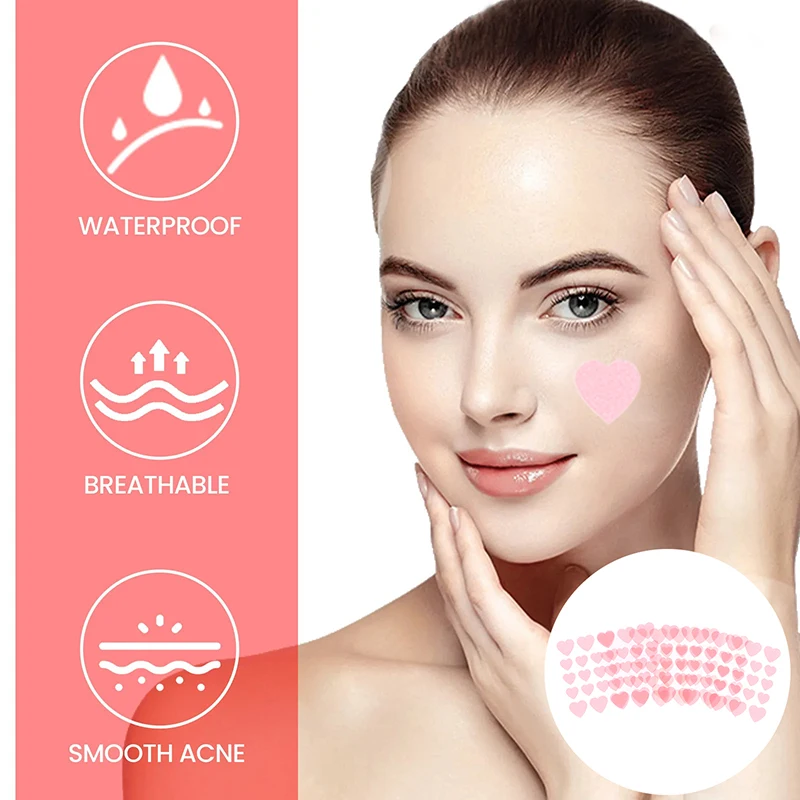 6 Sheets Pink Love Acne Patches Breathable Acne Removal Absorb Secretions Anti Infection Originality Concealer Makeup Tool