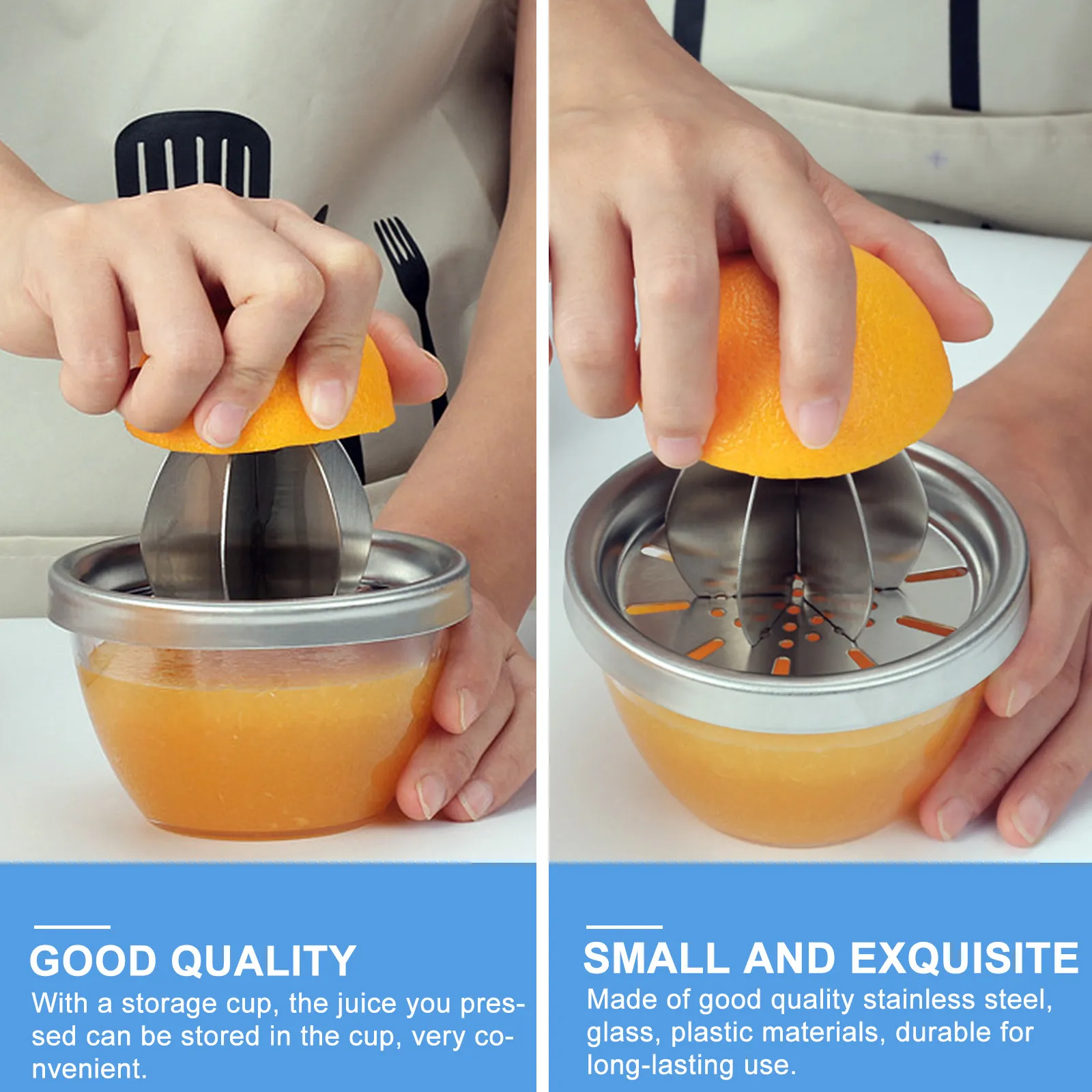 1Pcs Stainless Steel Manual Juicer Portable Orange Squeezer Multipurpose Lemon Fruit Juice Yield Hand Press Kitchen