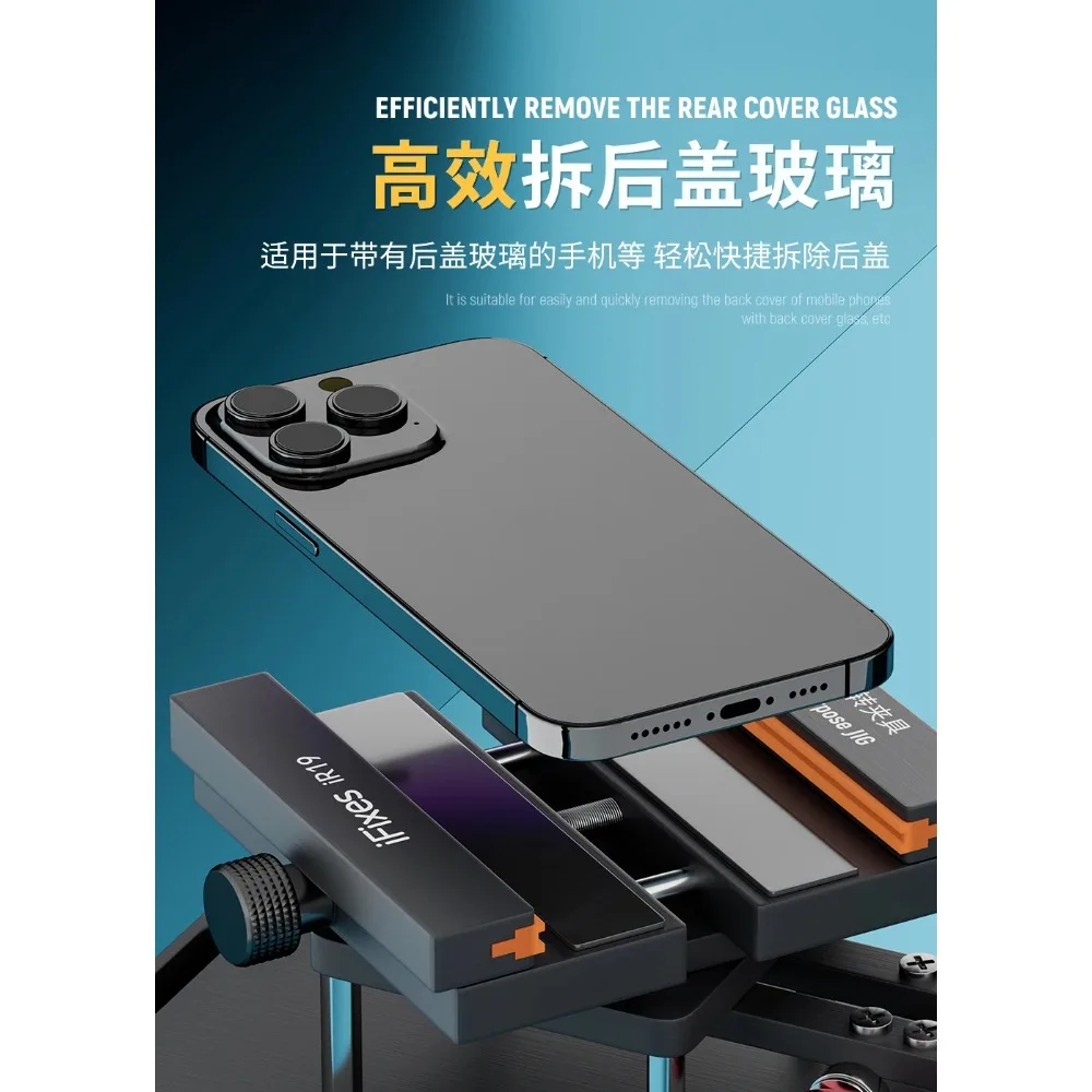 IFixes IR19 Separatore schermo LCD 2in1 antiscivolo 360 °   Supporto con morsetto rotante per schermo del telefono cellulare Rimuovi il vetro della copertura posteriore