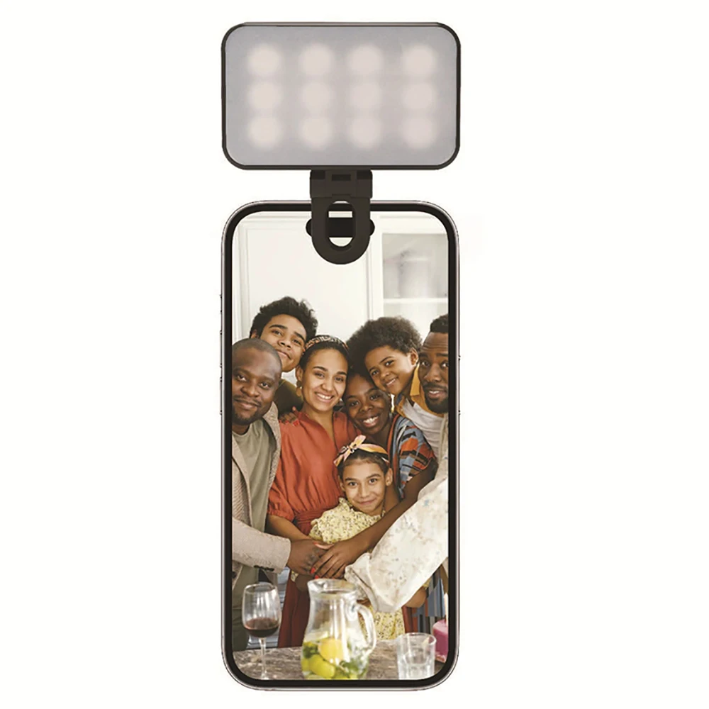 C5 Mini Selfie Fill Light 3 Modes Adjustable Brightness Portable Rechargeable Clip On For Phone Laptop Tablet Meeting Make Up