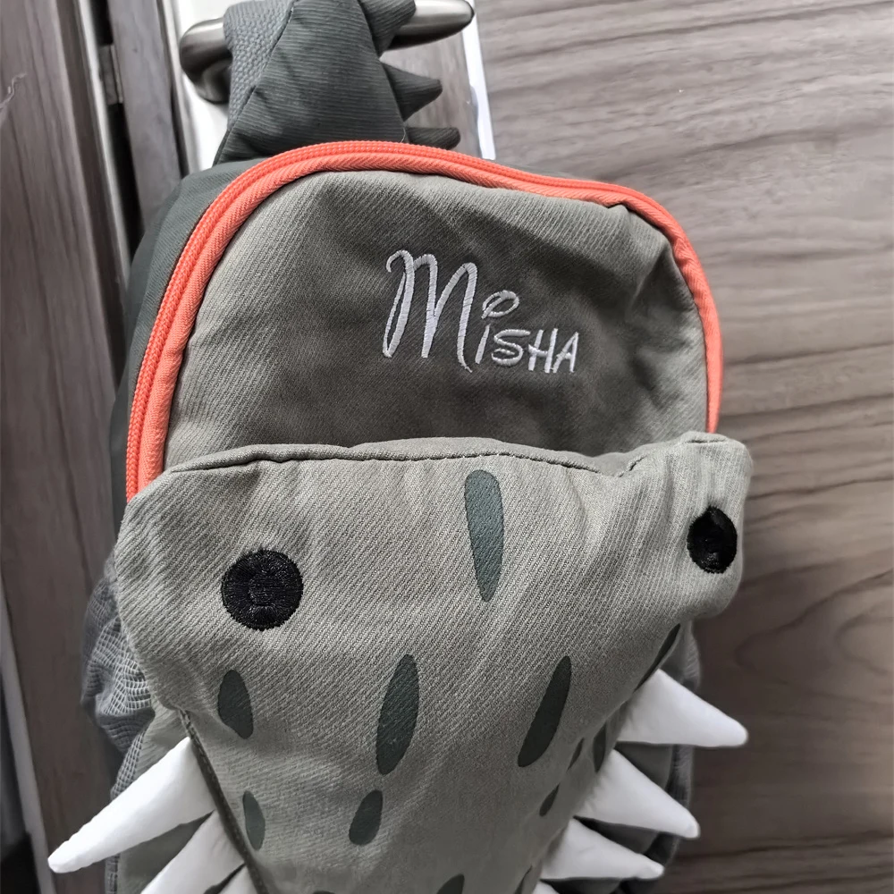 

Custom Name Kid's Crocodile Backpack Embroidery Kindergarten Cartoon Schoolbag Personalized Child Travelling Cute Snack Backpack