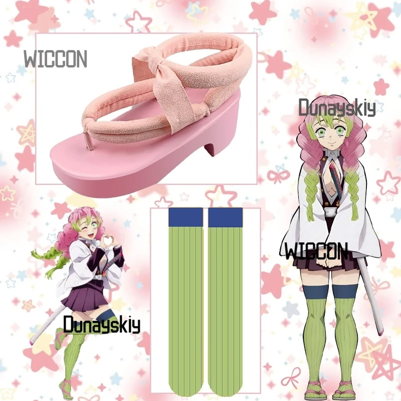 kanroji-mitsuri-anime-japones-geta-feminino-cosplay-trajes-adesoes-kawaii-rosa-meias-jirai-kei-legal-festa-de-halloween