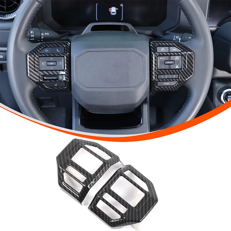 

For Toyota Prado LC250 2024 2025+ Car Steering Wheel Button Decorative Frame ABS Carbon Fiber Car Modification Accessories