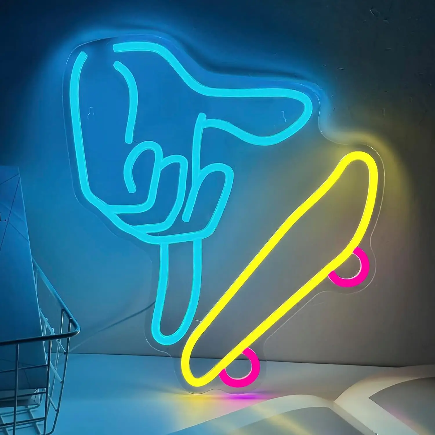 

Finger Skateboards Neon Sign Dimmable LED Night light for Club Game Room Man Cave Decor Party Wall Neon Decor Birthday Art Gifts