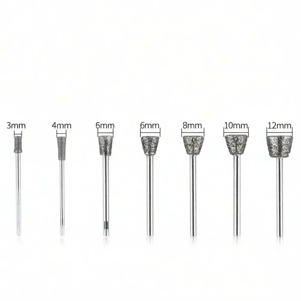 Emery Burr Bits For Jade Stone Polishing Carving Tools Multi Specification Diamond Mounted Points For Rotary Equipment