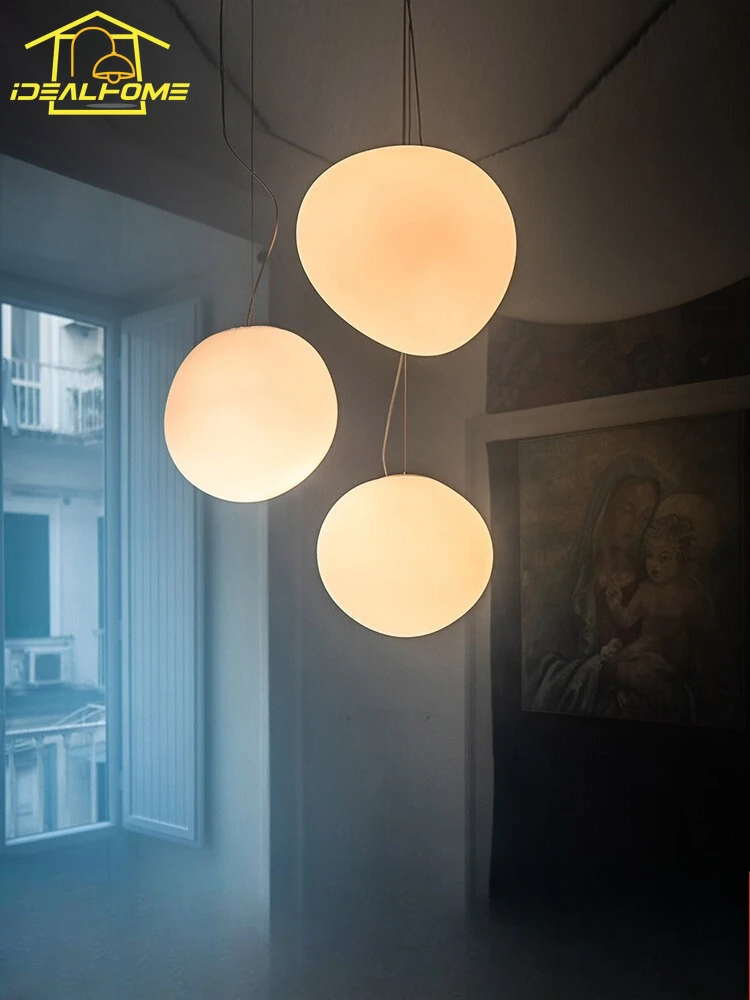 

Italian Design Minimalist Pebble Pendant Lights LED E27 Restaurant Glass Hanging Lamp Living/dining Room Bedroom Staircase Cafe