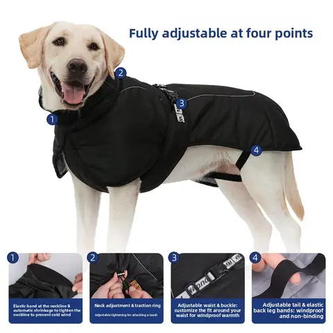 Thick Warm Pet Dog Cape Coat Autumn Winter Dog Vest Clothes For Large Breed Dogs Keep Your Furry Friend Cozy In Cold Weather