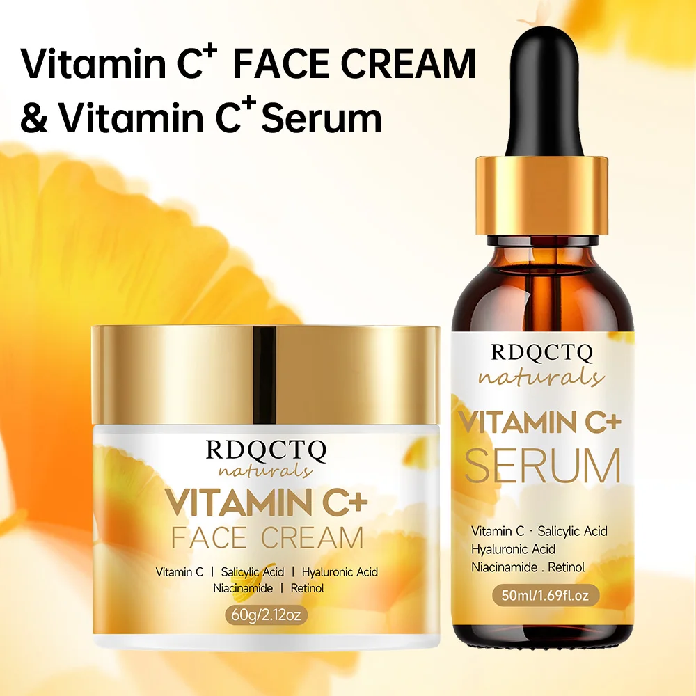 Conjunto de 2 peças de creme e soro de vitamina C: título do AliExpress otimizado com ingredientes chave e reclamações de eficiência segura