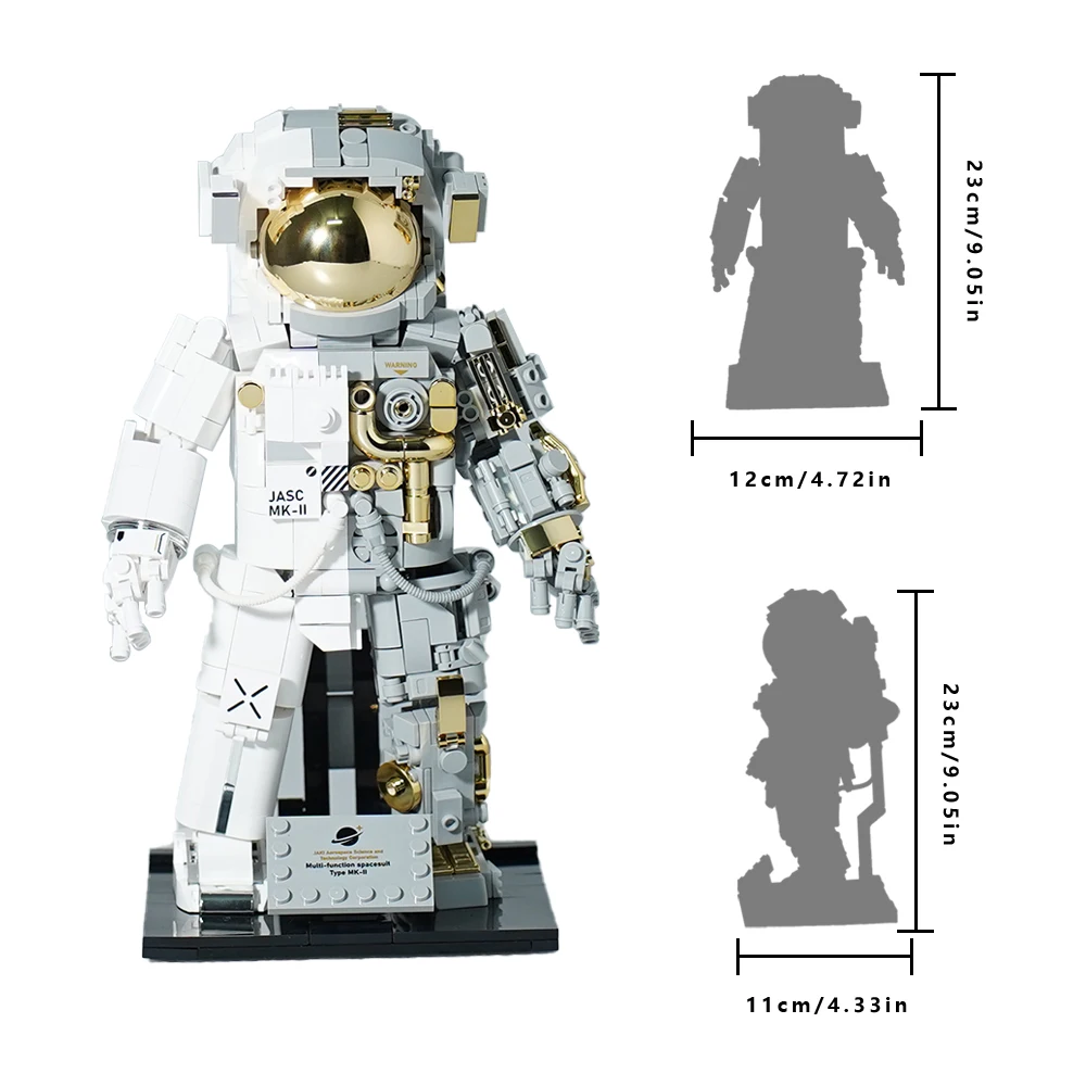 JK9116 Collector Edition Platinum Astronaut Building Blocks Model Astronaut Desktop Decoration Birthday Gift For Boys Adults