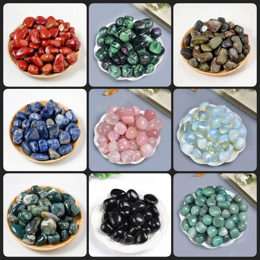 Polished Natural Quartz Gravel Tumbled Chips, 1.5-3cm Healing Crystal Stones for Aquarium, Succulent Top Dressing