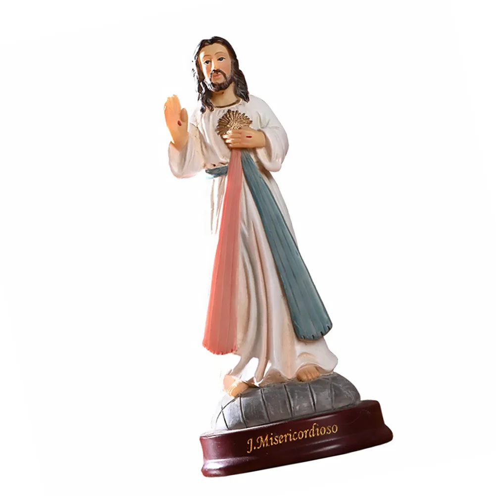 

1Pcs Jesus Resin Ornament Artistic Desktop Craft Home Decoration Simulation Jesus Adornment Tabletop Decor Resin Adornment