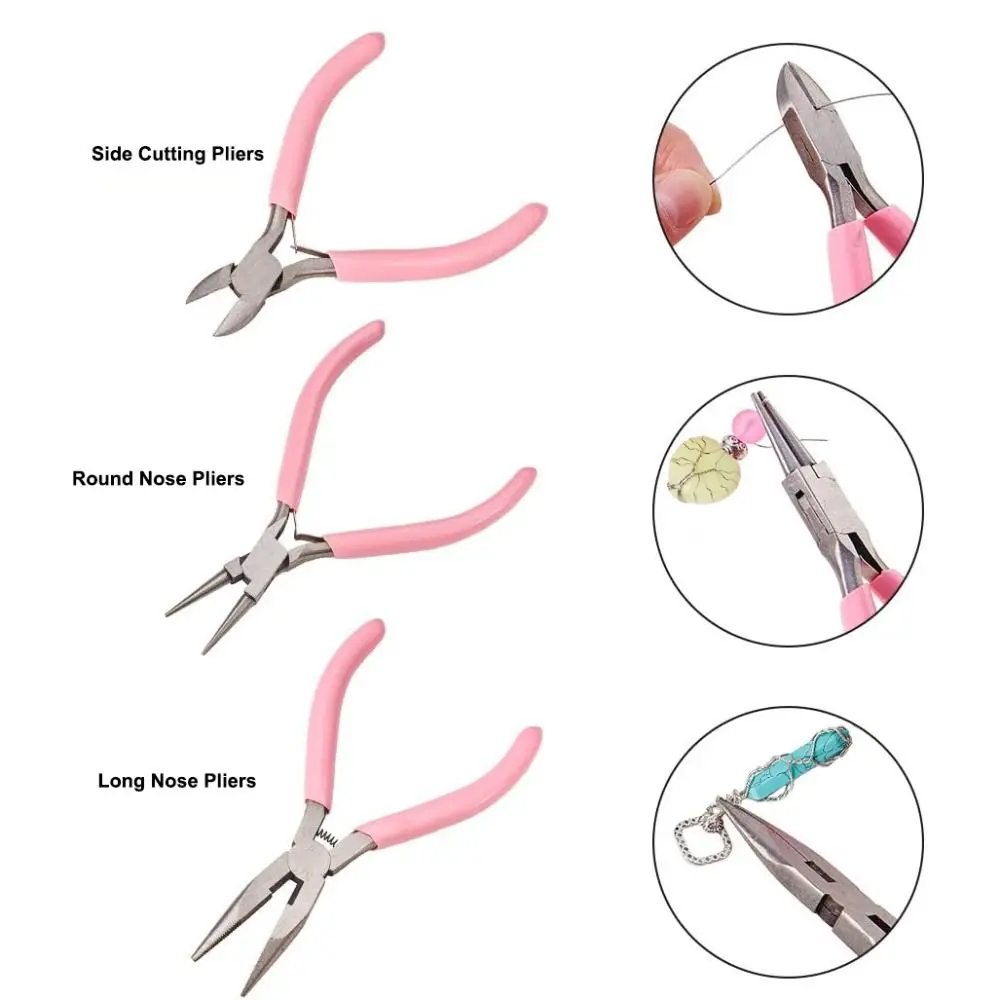 Multifunction Jewelry Pliers Pink Non-slip Handle DIY Pliers Mini Easy To Use Handmade Jewelry Tools Accessory Making