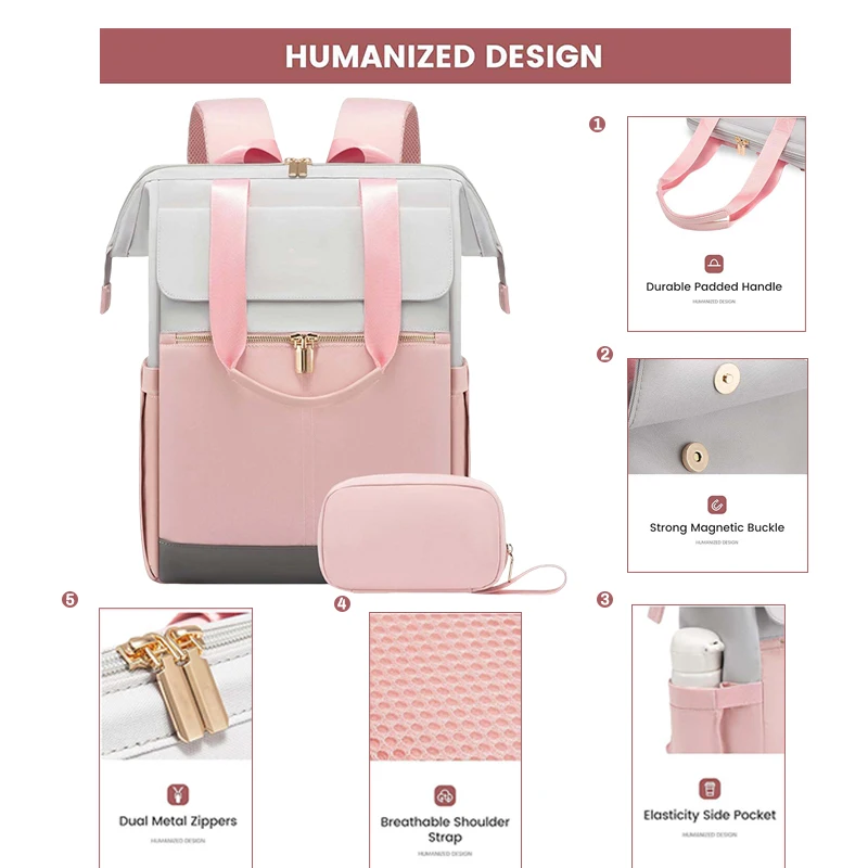 

2024 New Women Backpack Waterproof Oxford Bagpack Large Mochilas Fashion Schoolbag For Teenagers Girls Travel Weekend