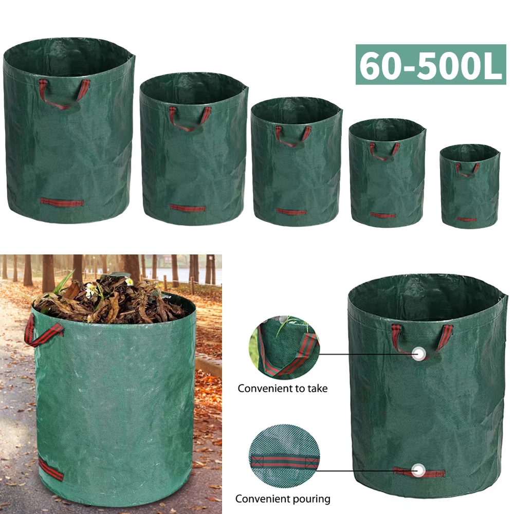 Foldable Reusable Trash Storage Container Large Capacity Light Trash Can Waterproof PP Woven Bag 100/200/300/400/500L