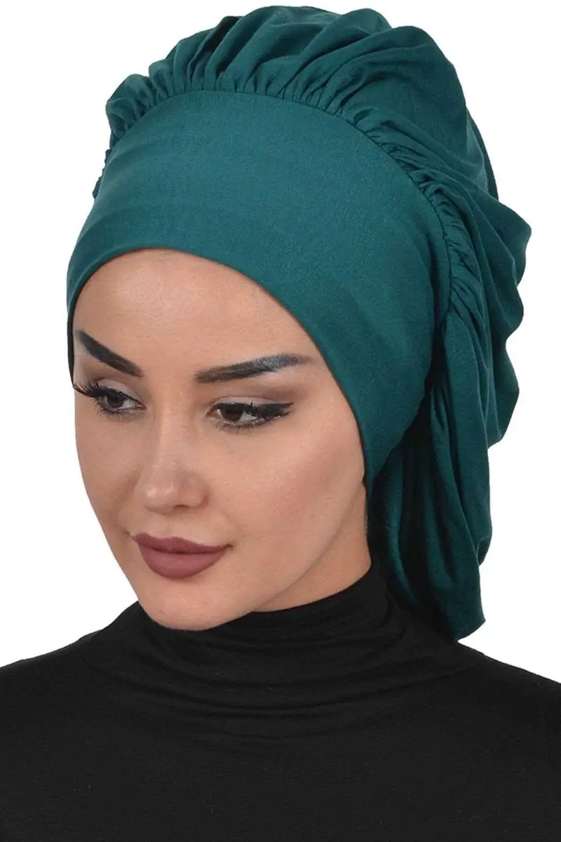 Drapeado penteado osso verde