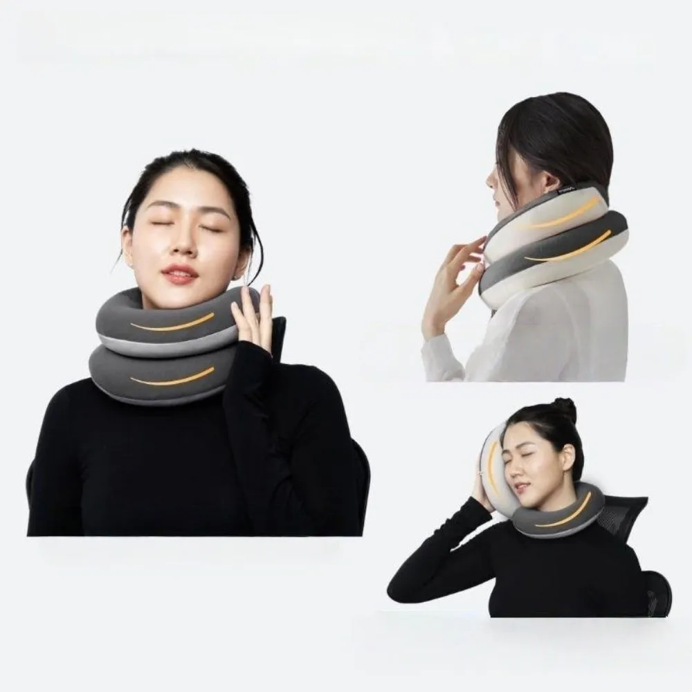 u字型diyスパイラル枕-首サポート用-低反発-フェイシャルサポート-調節可能な昼寝枕-通気性-ソフト