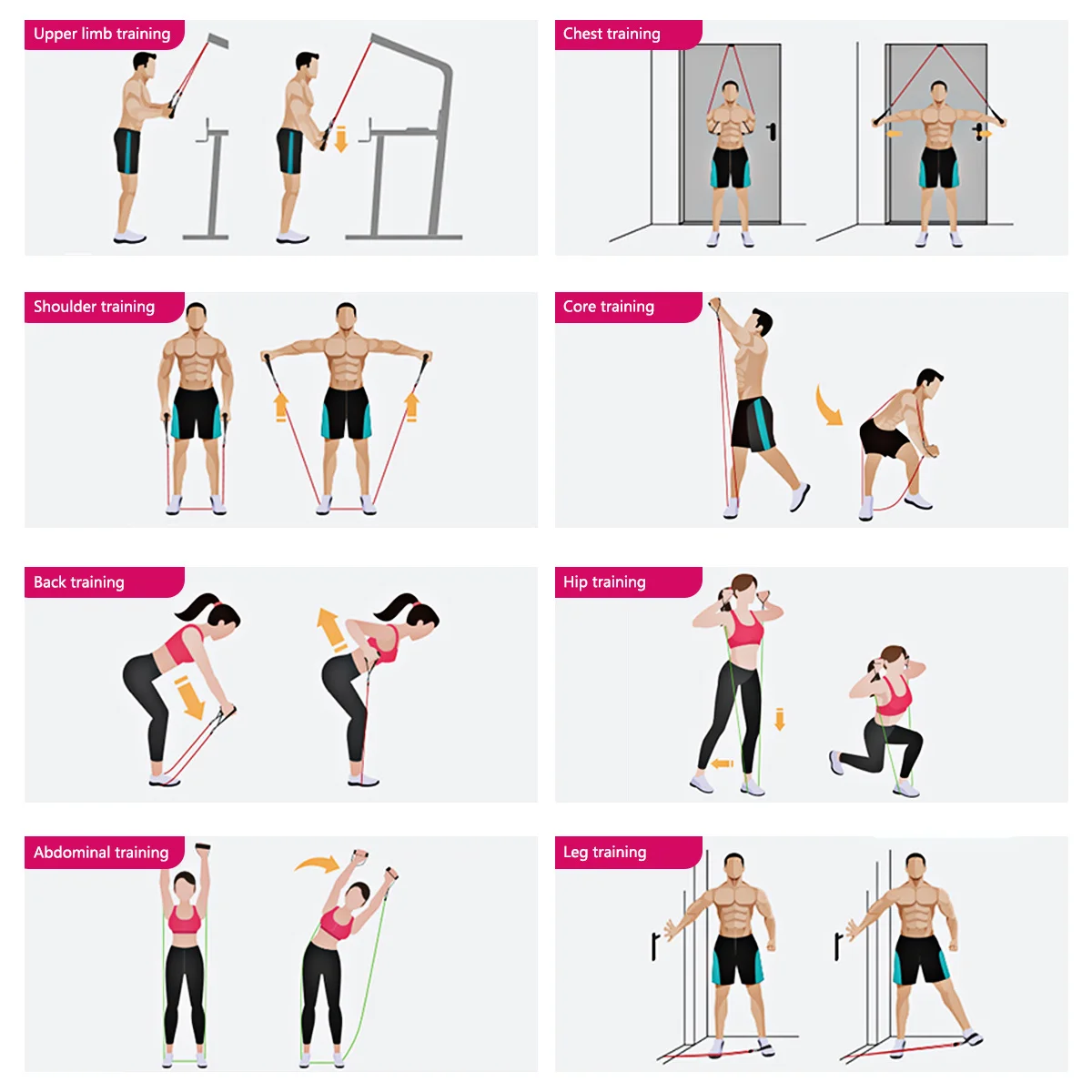 

Yoga Elastic Fitness Exercise Pull Rope Resistance Band with Handle for Women Men Kids Seniors Stretch Band Work Out Bands Red