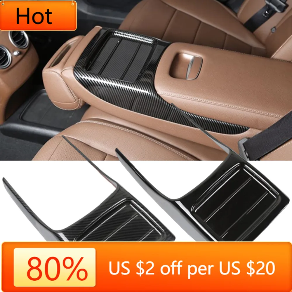 

Hot Interior Mouldings Car Rear Armrest Box Protective Cover Decorative Frame Trim Cover Sticker For Mercedes Benz E class W213