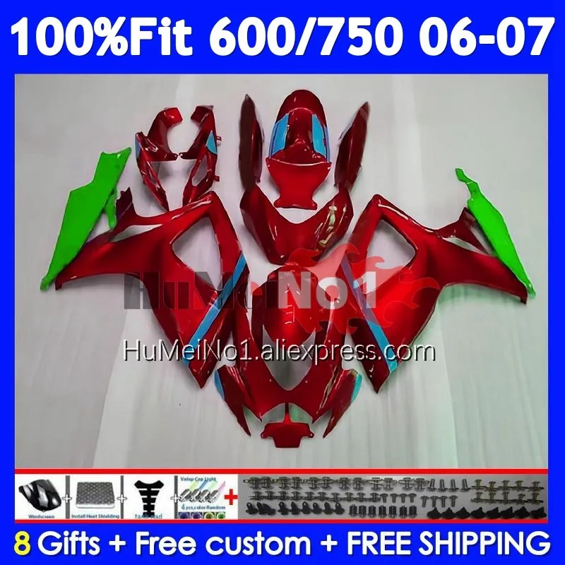 Injection Body For SUZUKI GSXR-750 GSXR 600 750 Pearl red 104No.133 GSXR-600 K6 750CC GSXR600 GSXR750 06 07 2006 2007 Fairing