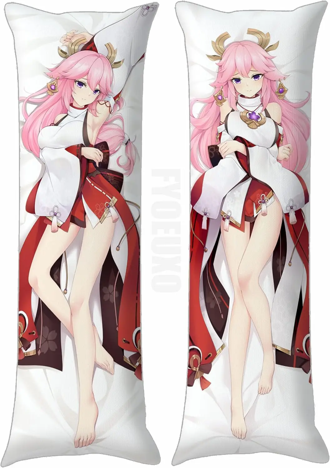 

Anime Genshin Impact Yae Miko Dakimakura Cosplay Hugging Body Cool Pillow Case Custom Double Side Print Pillow Case