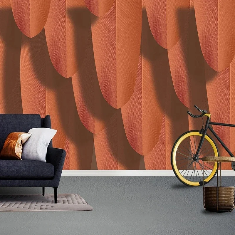 

Custom Mural Modern Style Abstract Feather Leaves Wallpaper Light Luxury Background Home Decor Backdrop Living Room Wall Papers