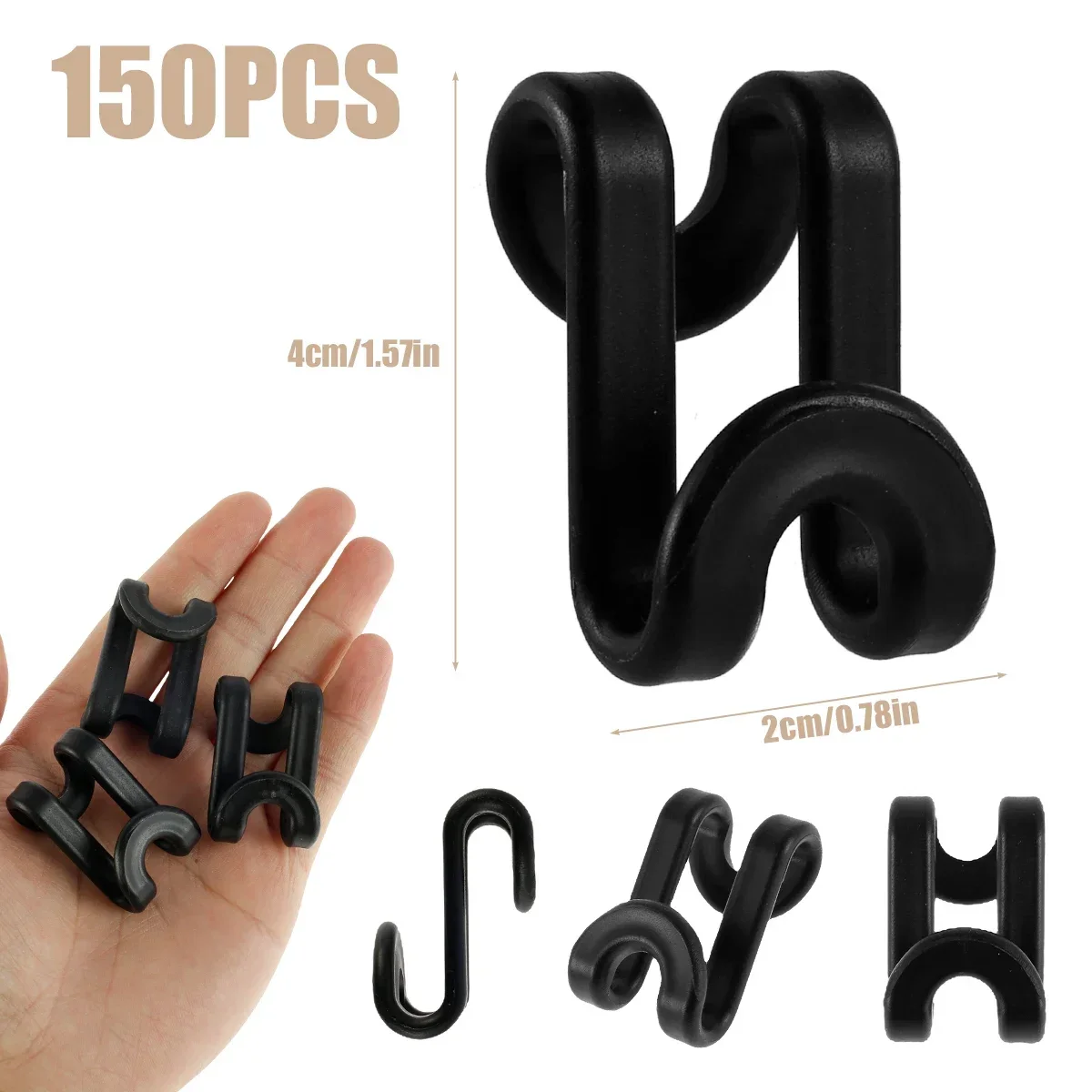 80/150Pcs Mini Clothes Hanger S-Shaped Closet Connector Hooks Space Saving PP Plastic Cascading Wardrobe Coat Organizer Hooks